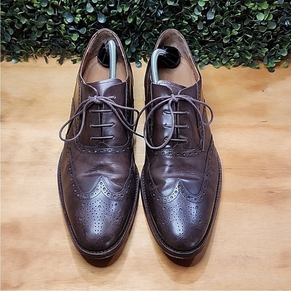 Cole Haan Men's Wingtip Oxford Leather Brown Special Occasion Shoes Size 11.5 - Picture 2 of 7